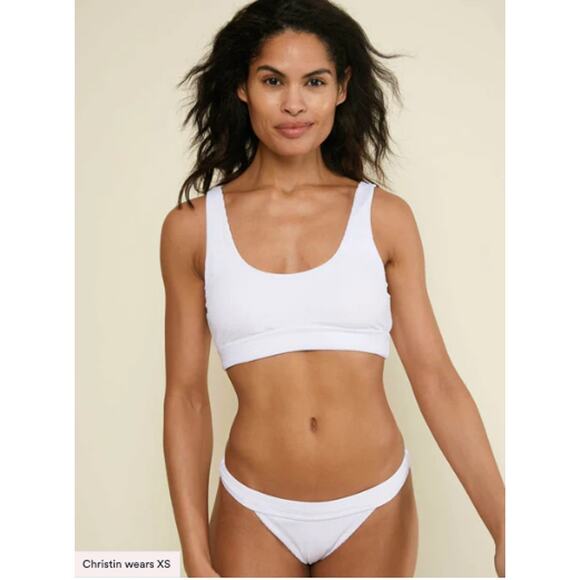 ANDIE SWIM The Ventura Ribbed Bikini Swim Top in White  // S - Picture 1 of 9